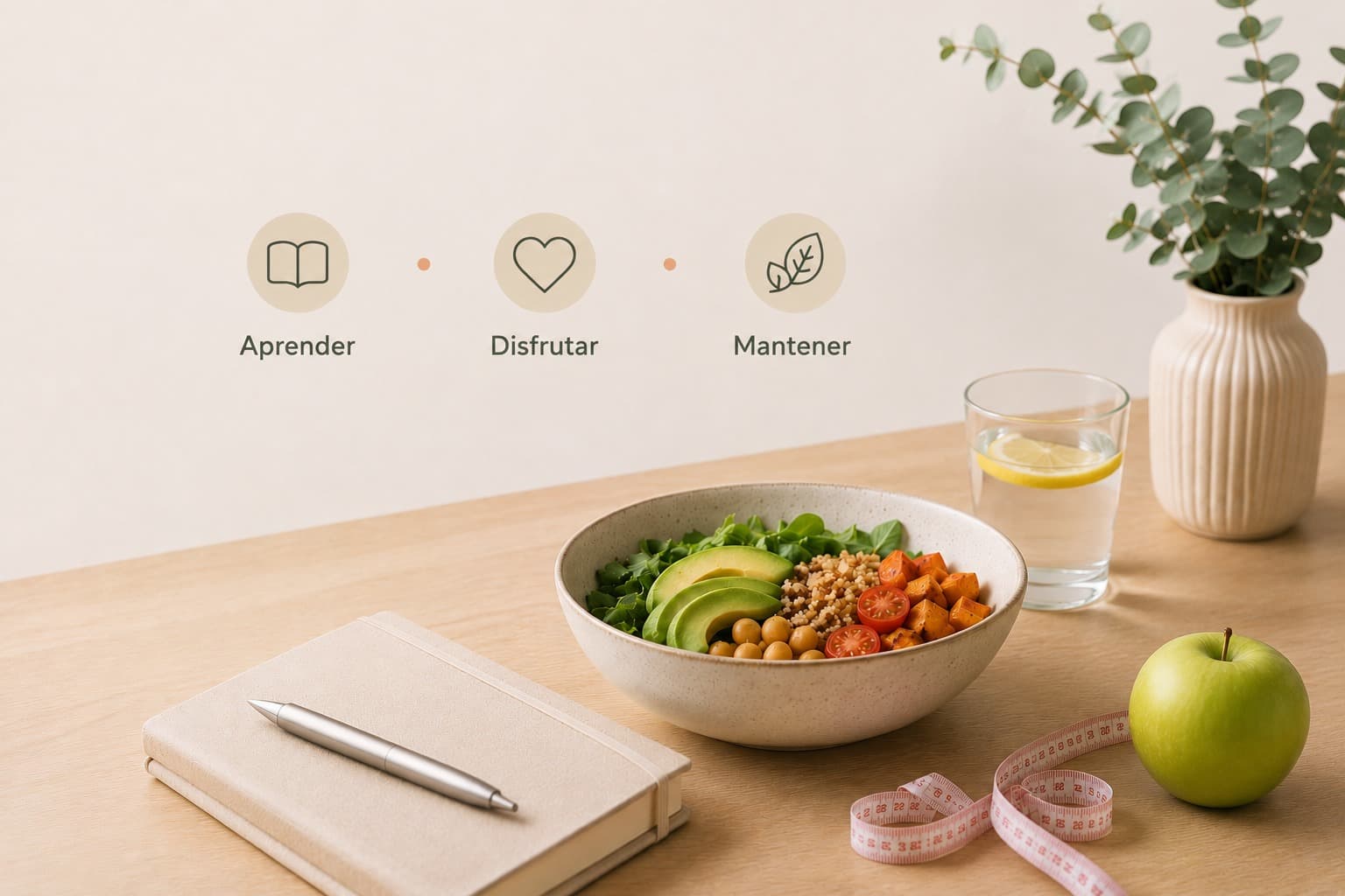 Proceso de aprendizaje nutricional — Conócete, Aprende, Organízate, Sé autónoma